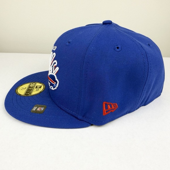 Buffalo Bills NWT Mens New Era 59FIFTY 7 1/4 Blue Cap Hat 60th Anniversary - Picture 2 of 9